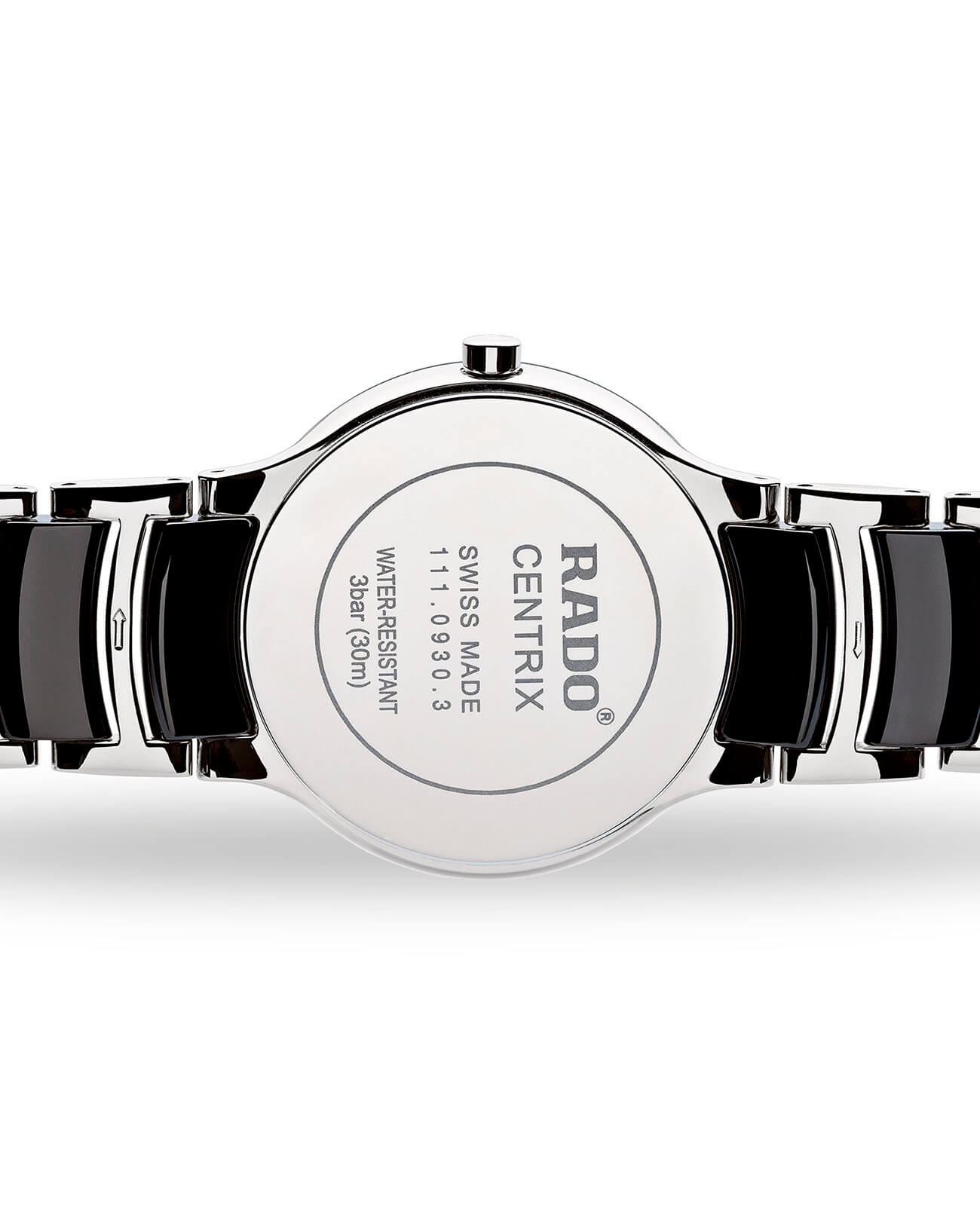 Rado Rado Centrix Diamonds R30933712, centrix швейцария женские часы на браслете сталь + высокотехнологичная керамика боковой вид